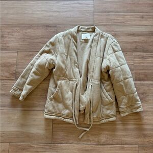Women's Beige Quilted Puffer Jacket